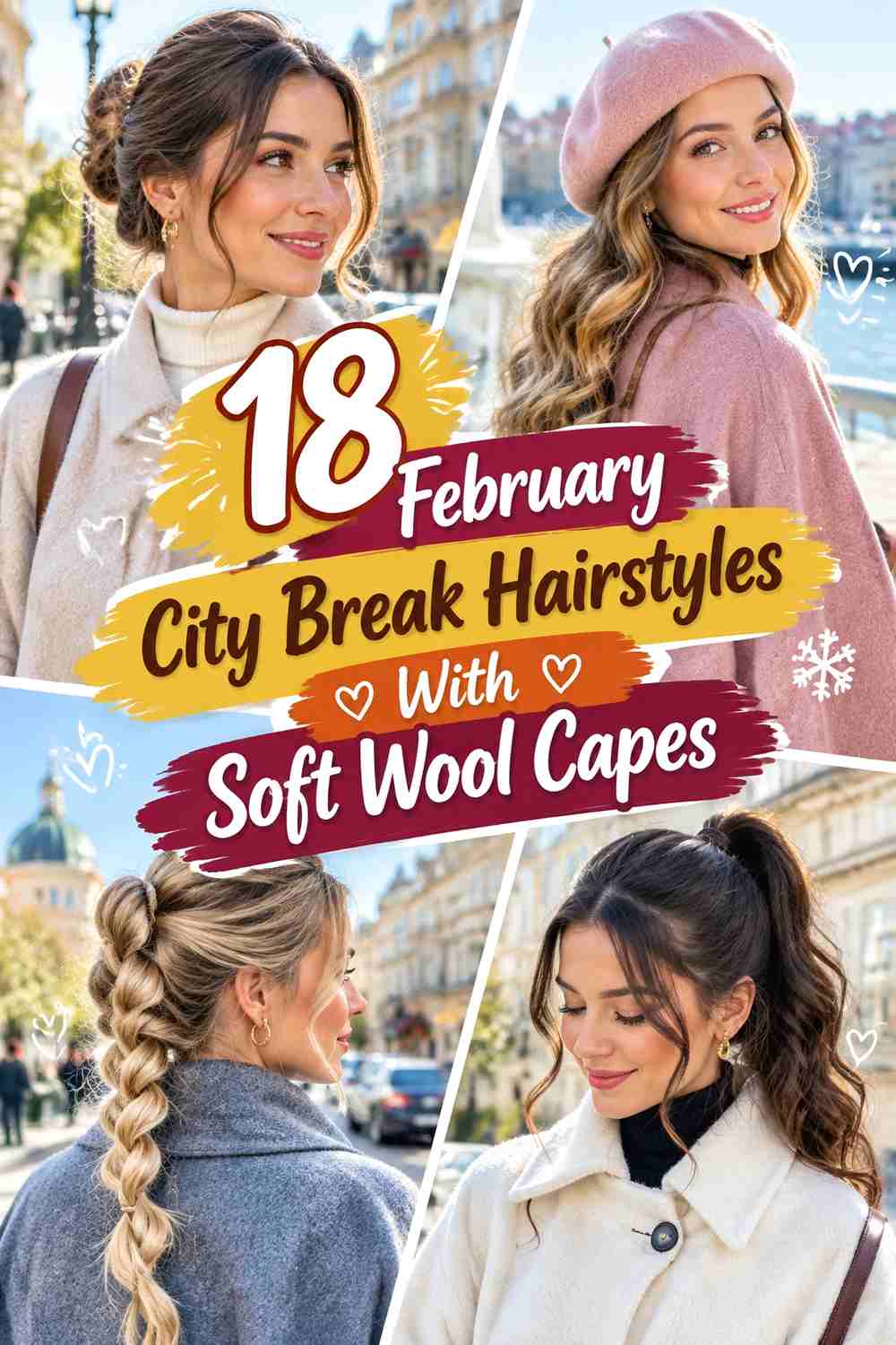18 February City Break Hairstyles With Soft Wool Capes