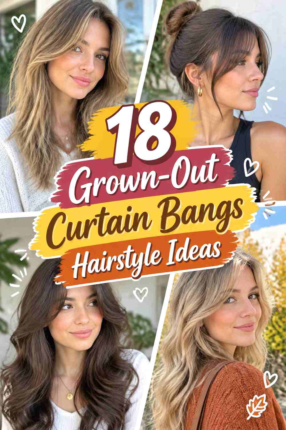 18 Grown-Out Curtain Bangs Hairstyle Ideas