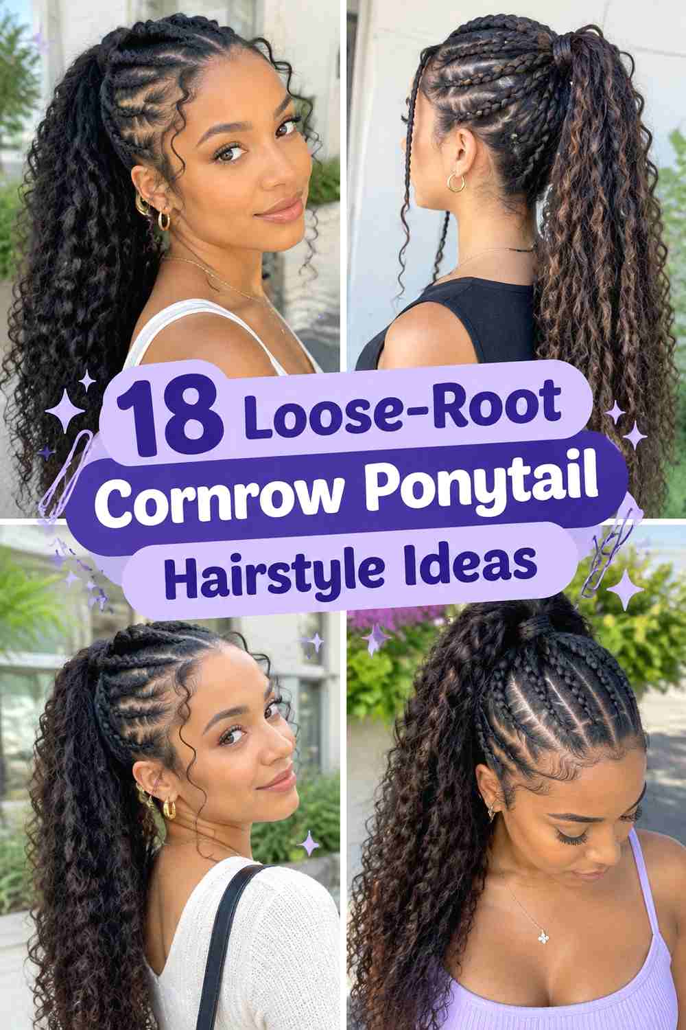 18 Loose-Root Cornrow Ponytail Hairstyle Ideas