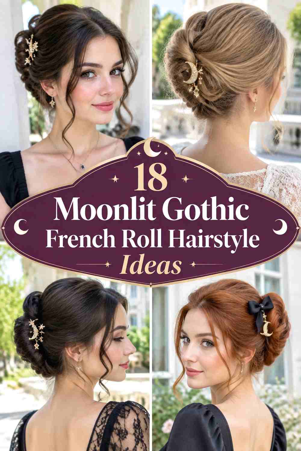 18 Moonlit Gothic French Roll Hairstyle Ideas
