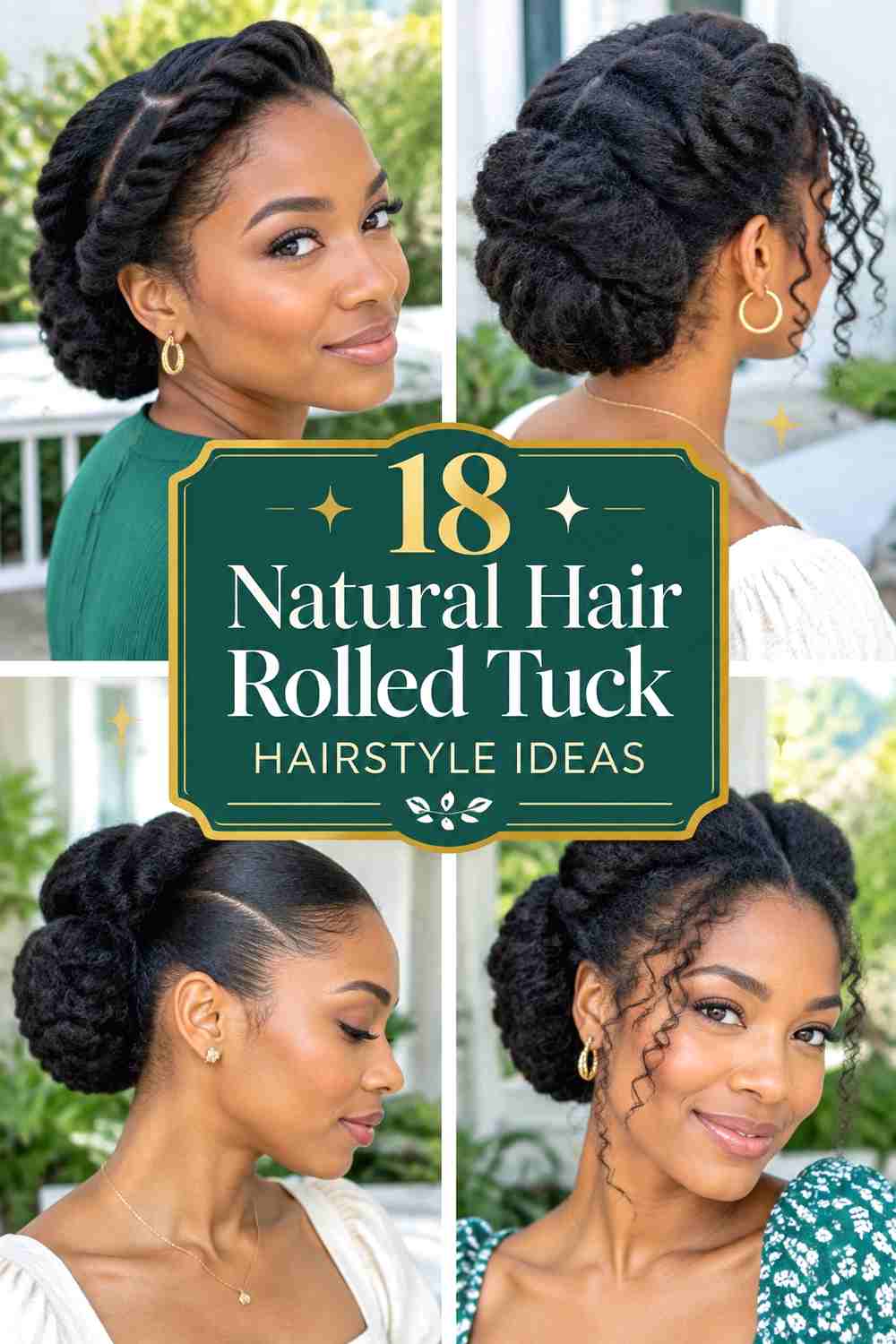 18 Natural Hair Rolled Tuck Hairstyle Ideas