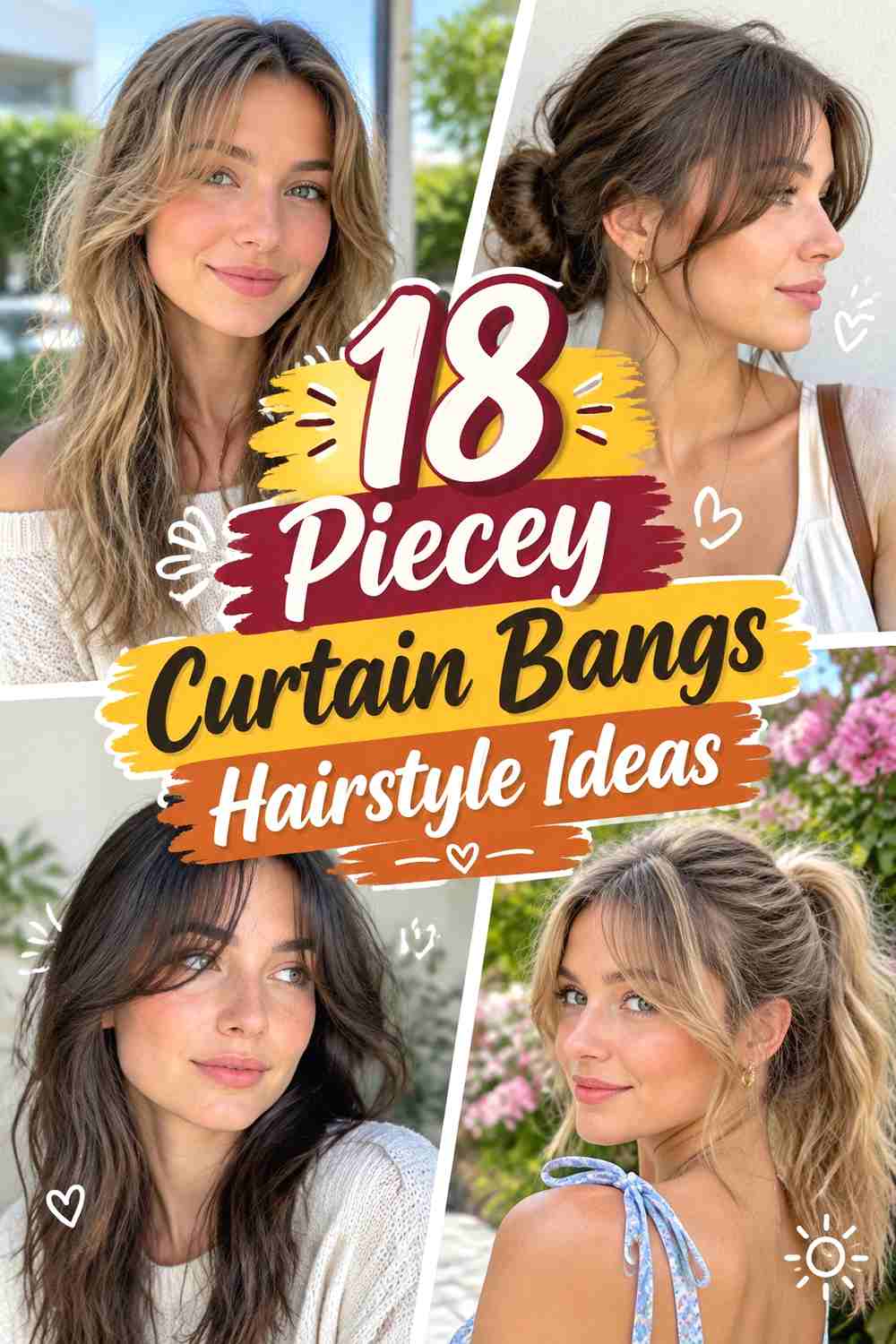 18 Piecey Curtain Bangs Hairstyle Ideas