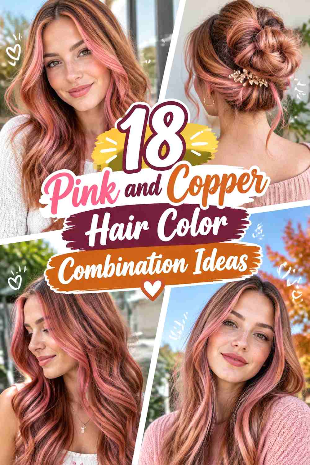 18 Pink and Copper Hair Color Combination Ideas