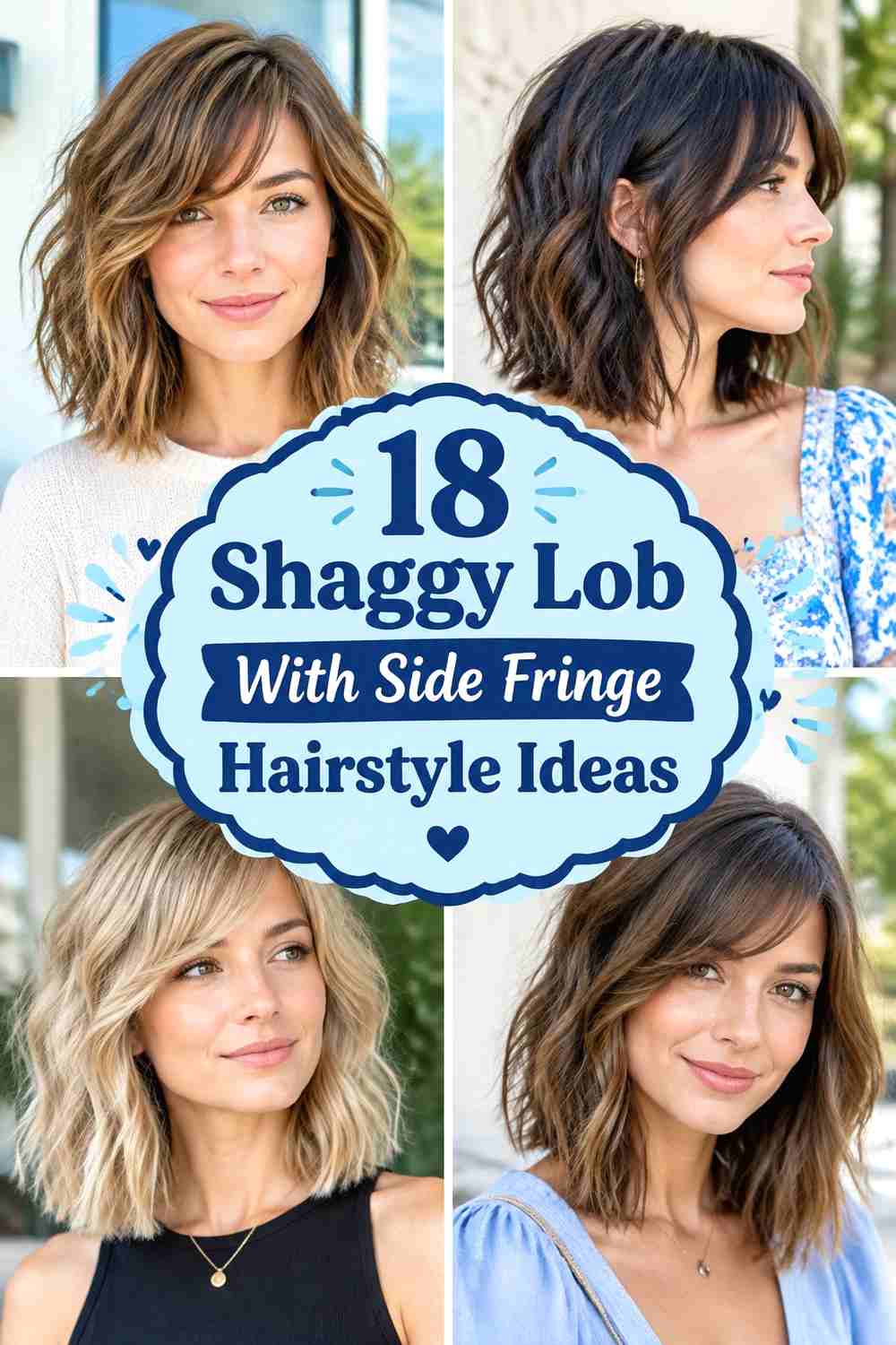 18 Shaggy Lob With Side Fringe Hairstyle Ideas