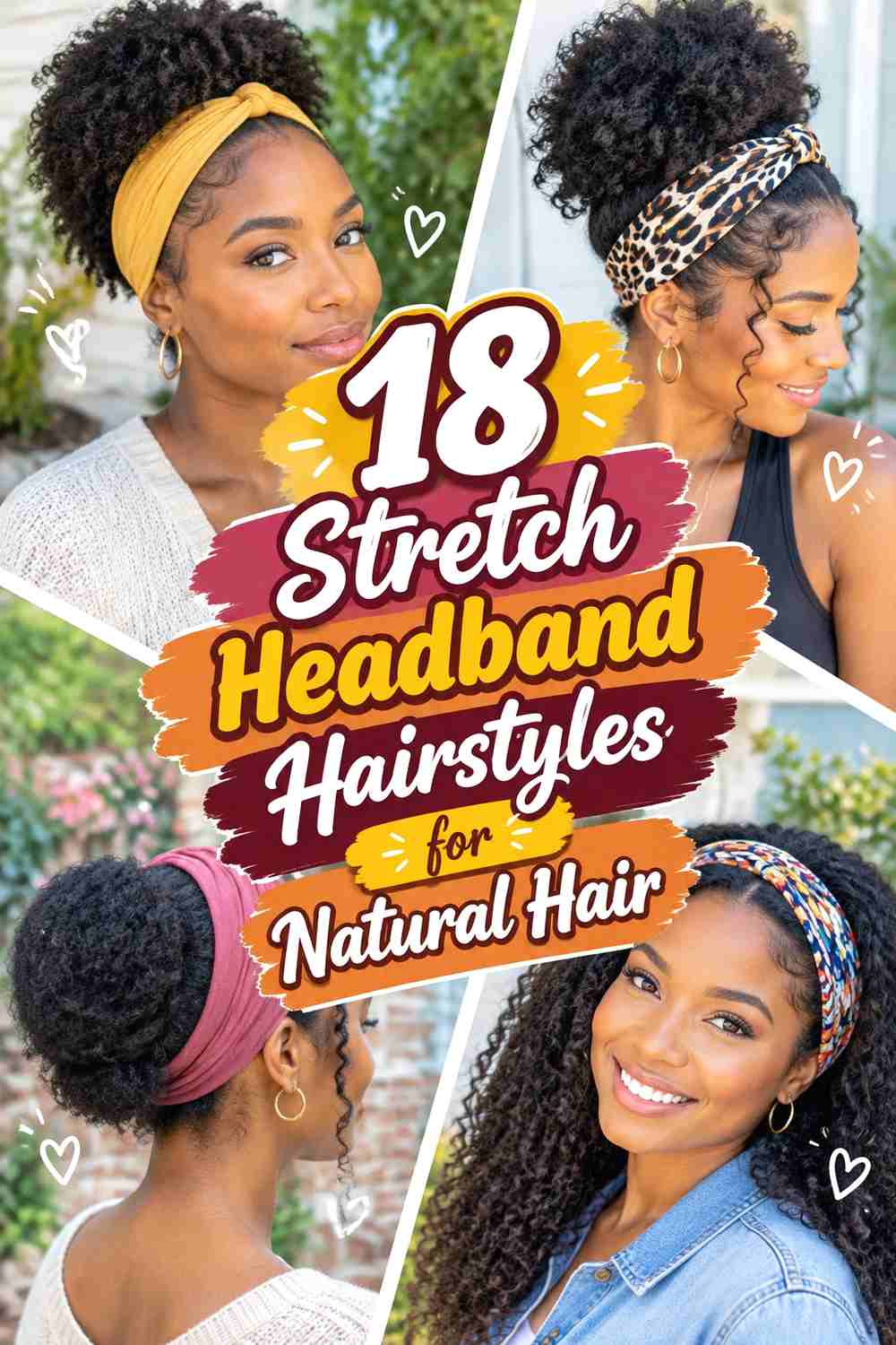 18 Stretch Headband Hairstyles for Natural Hair