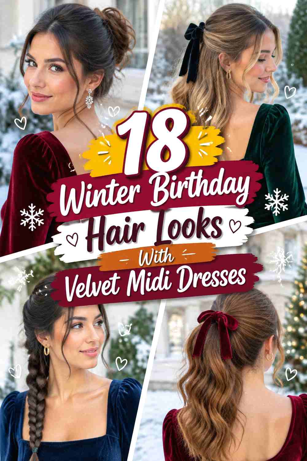 18 Winter Birthday Hair Looks With Velvet Midi Dresses