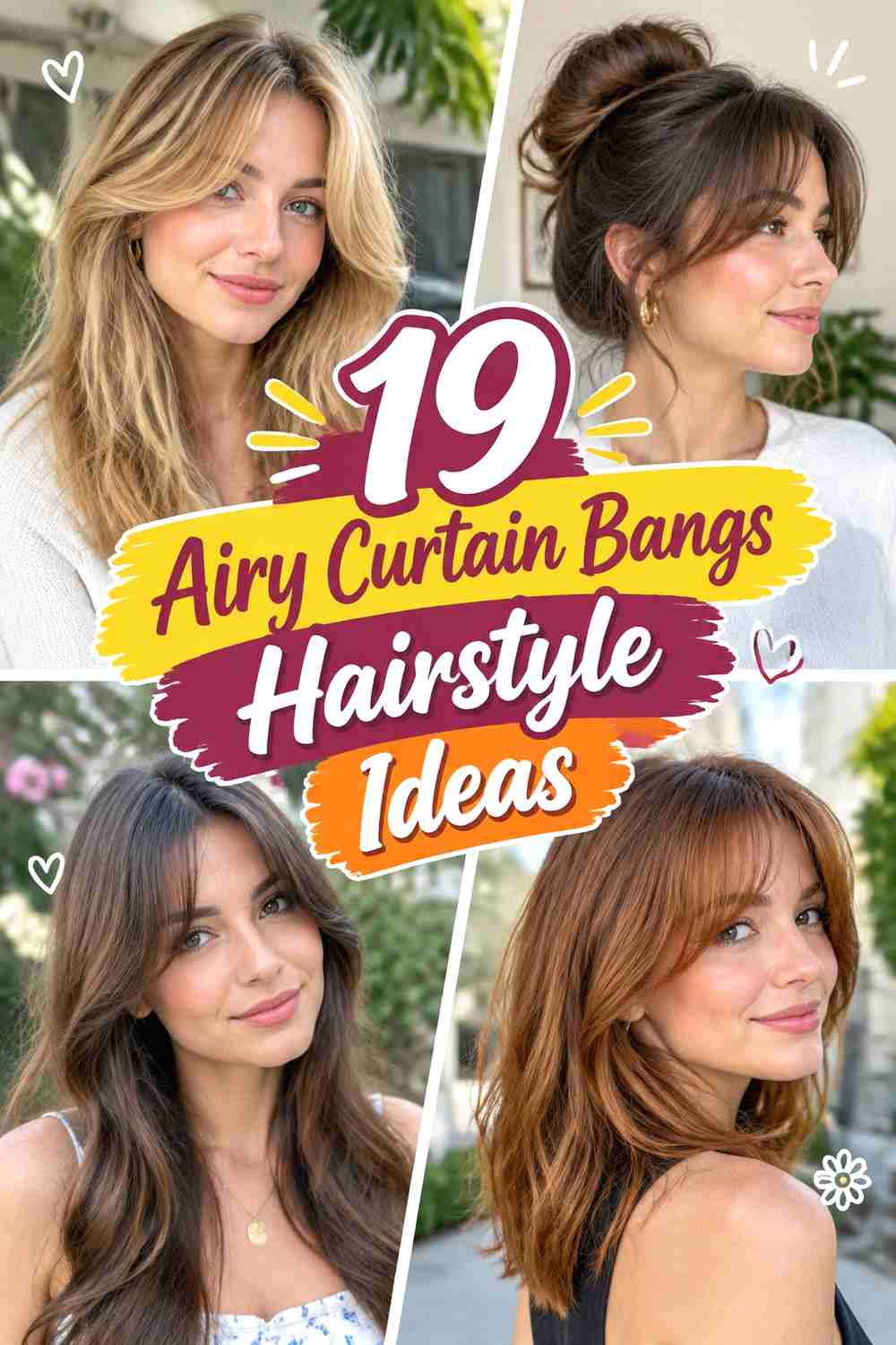 19 Airy Curtain Bangs Hairstyle Ideas