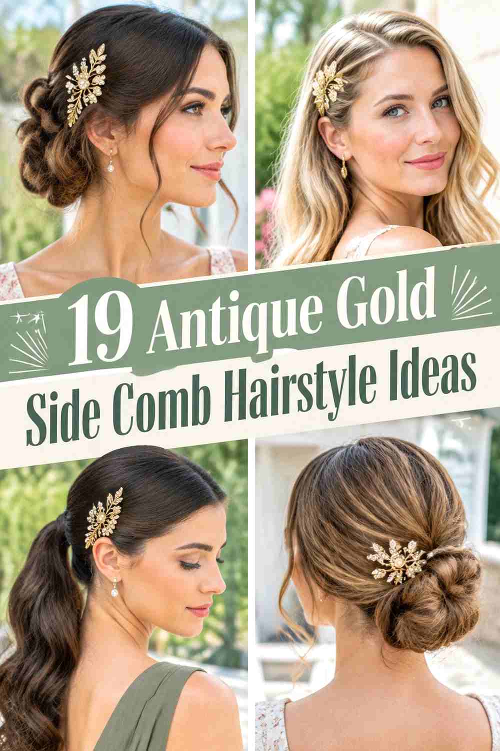 19 Antique Gold Side Comb Hairstyle Ideas