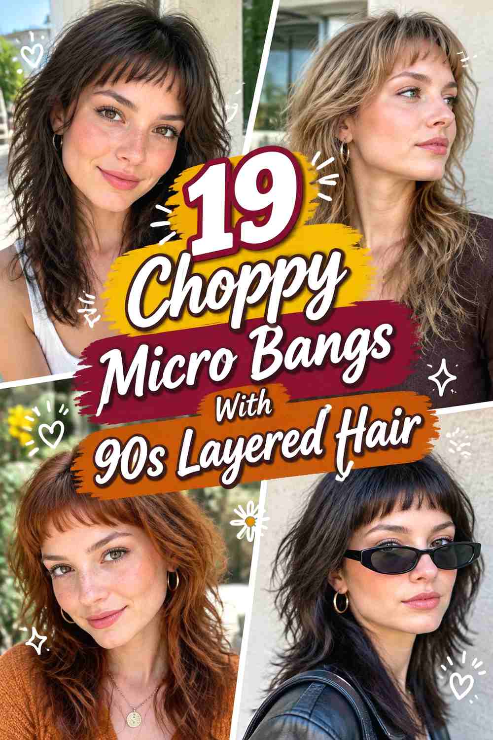 19 Choppy Micro Bangs With 90s Layered Hair