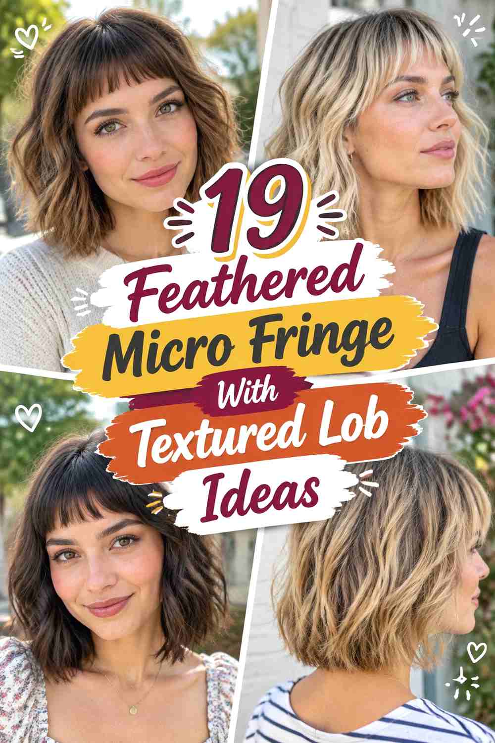 19 Feathered Micro Fringe With Textured Lob Ideas
