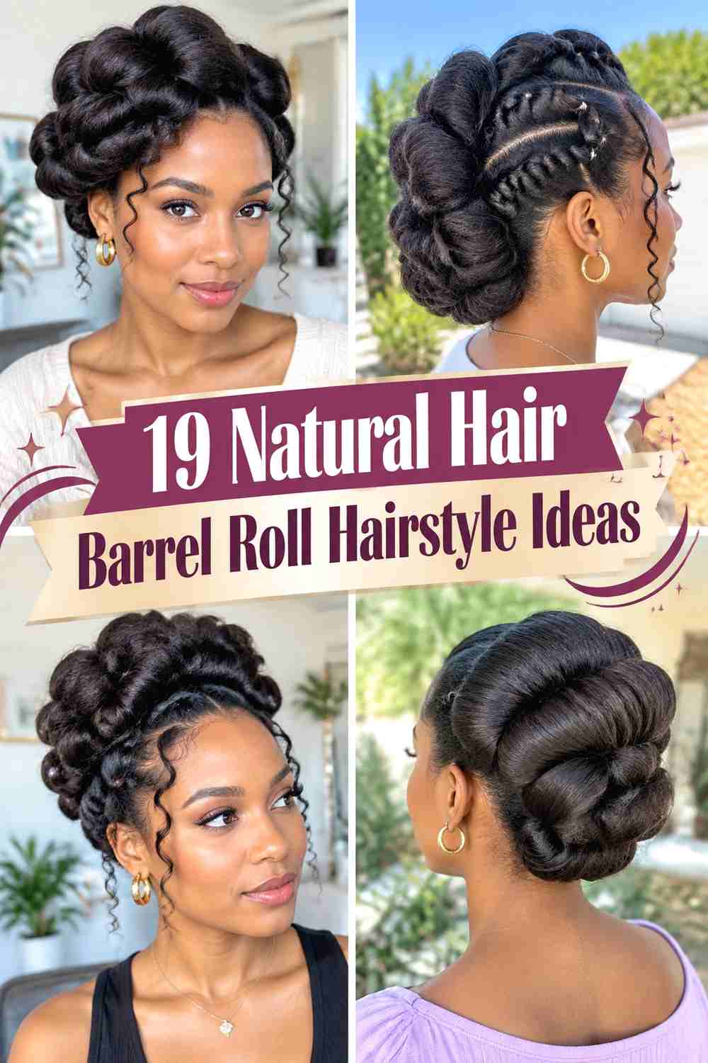 19 Natural Hair Barrel Roll Hairstyle Ideas