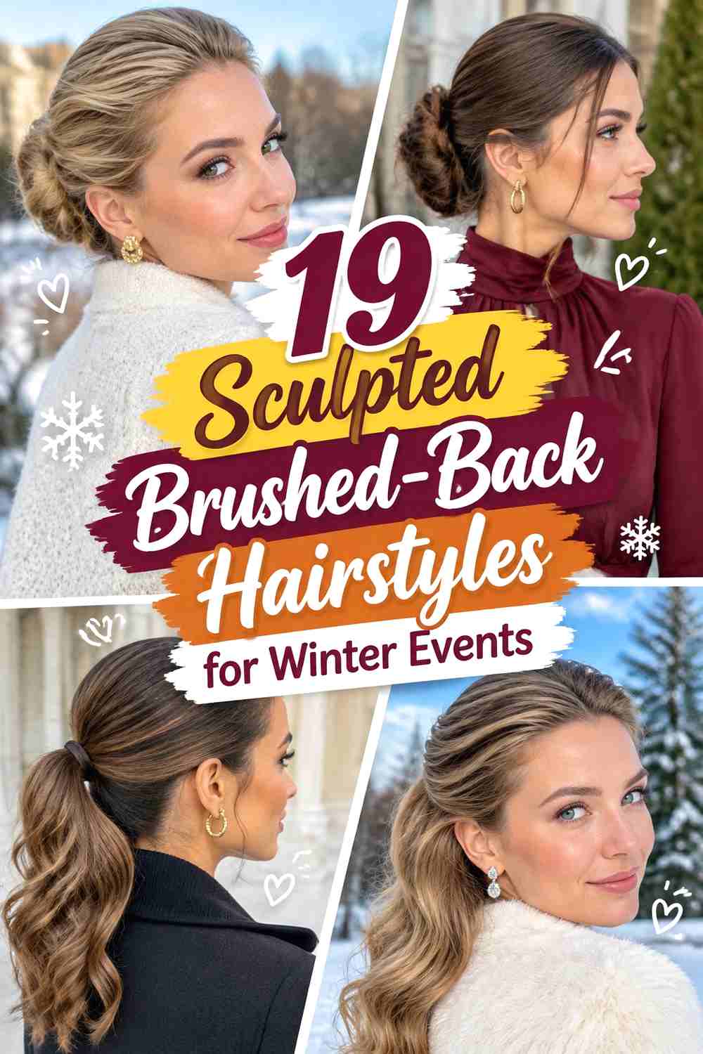 19 Sculpted Brushed-Back Hairstyles for Winter Events