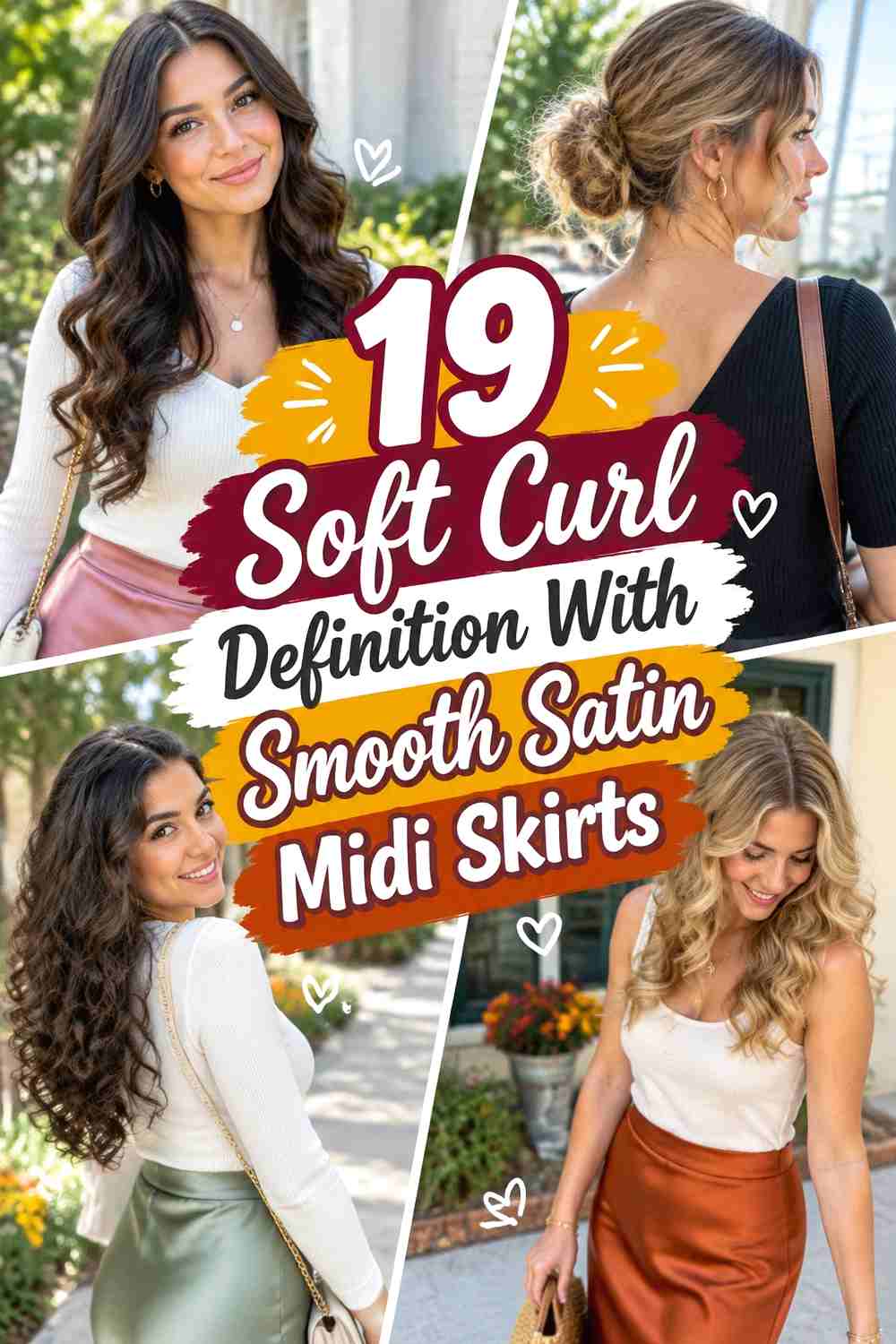 19 Soft Curl Definition With Smooth Satin Midi Skirts