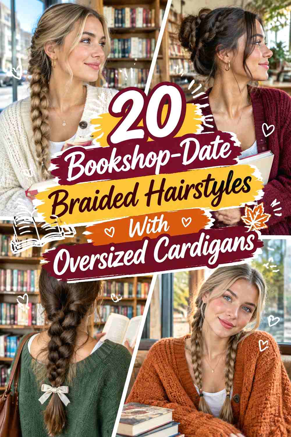 20 Bookshop-Date Braided Hairstyles With Oversized Cardigans