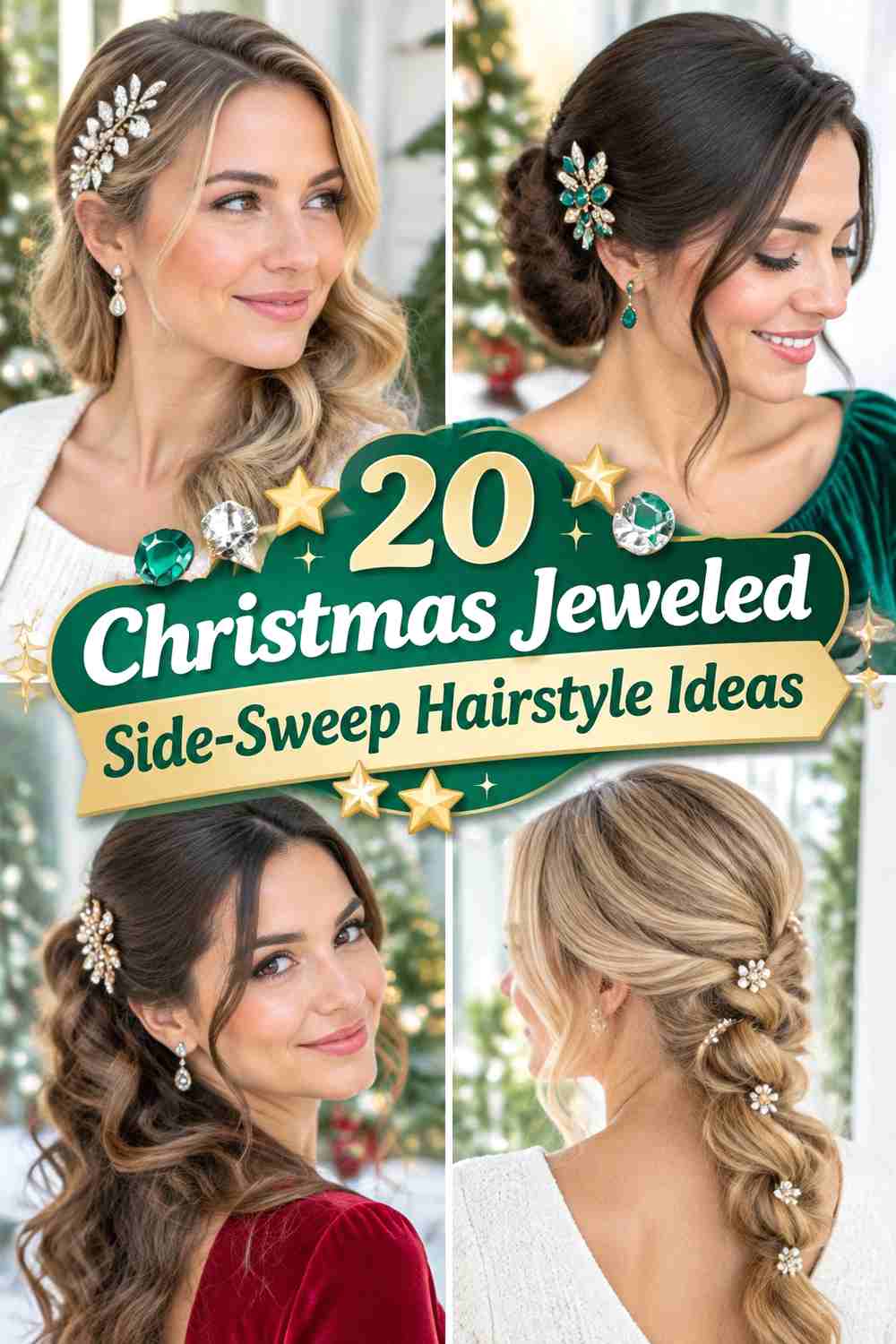 20 Christmas Jeweled Side-Sweep Hairstyle Ideas