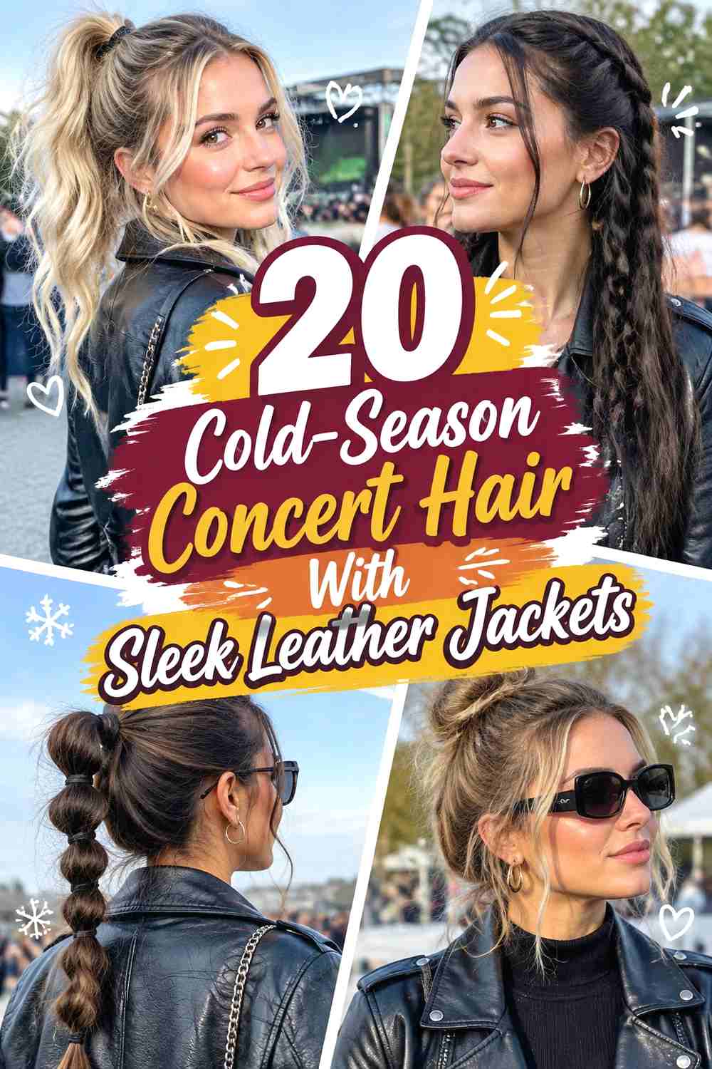 20 Cold-Season Concert Hair With Sleek Leather Jackets