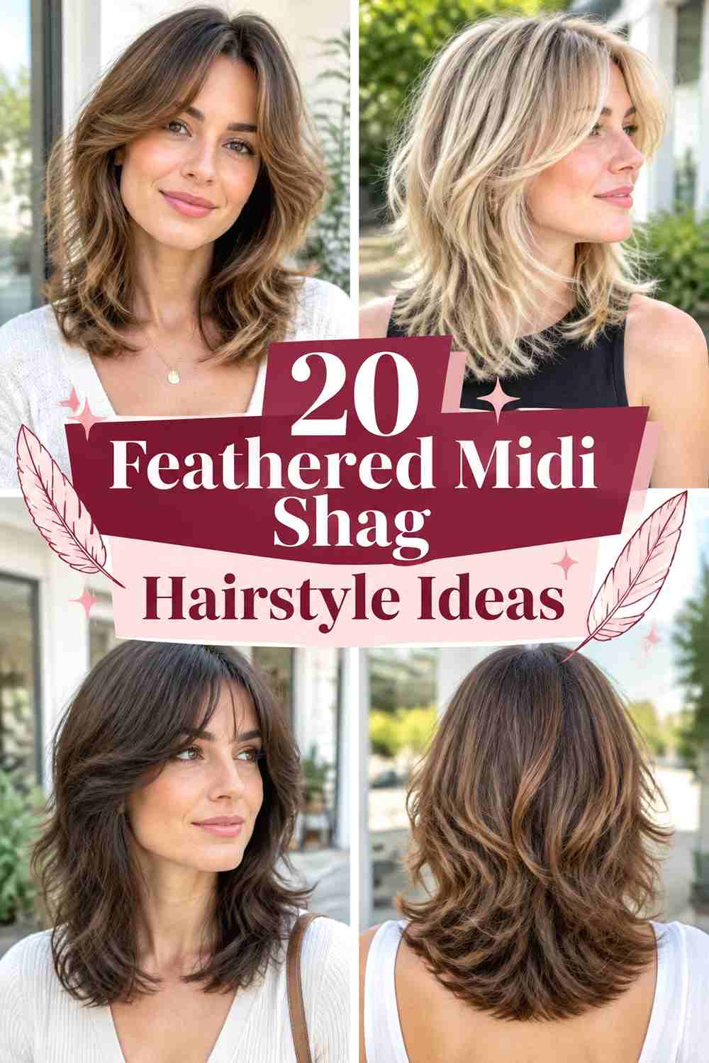 20 Feathered Midi Shag Hairstyle Ideas