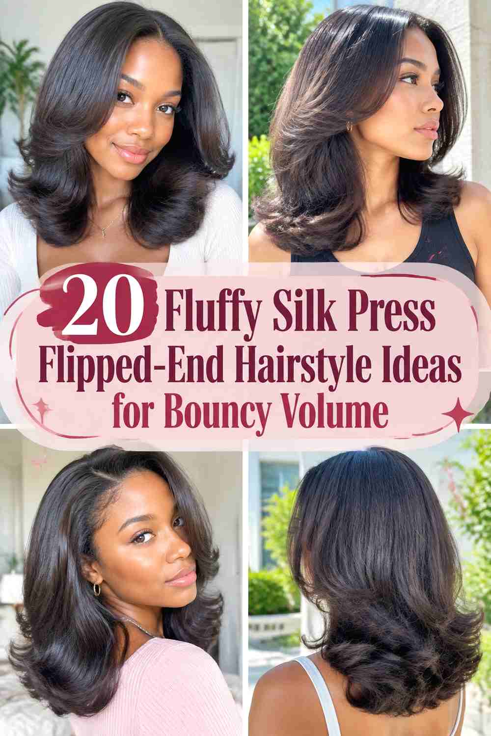 20 Fluffy Silk Press Flipped-End Hairstyle Ideas for Bouncy Volume