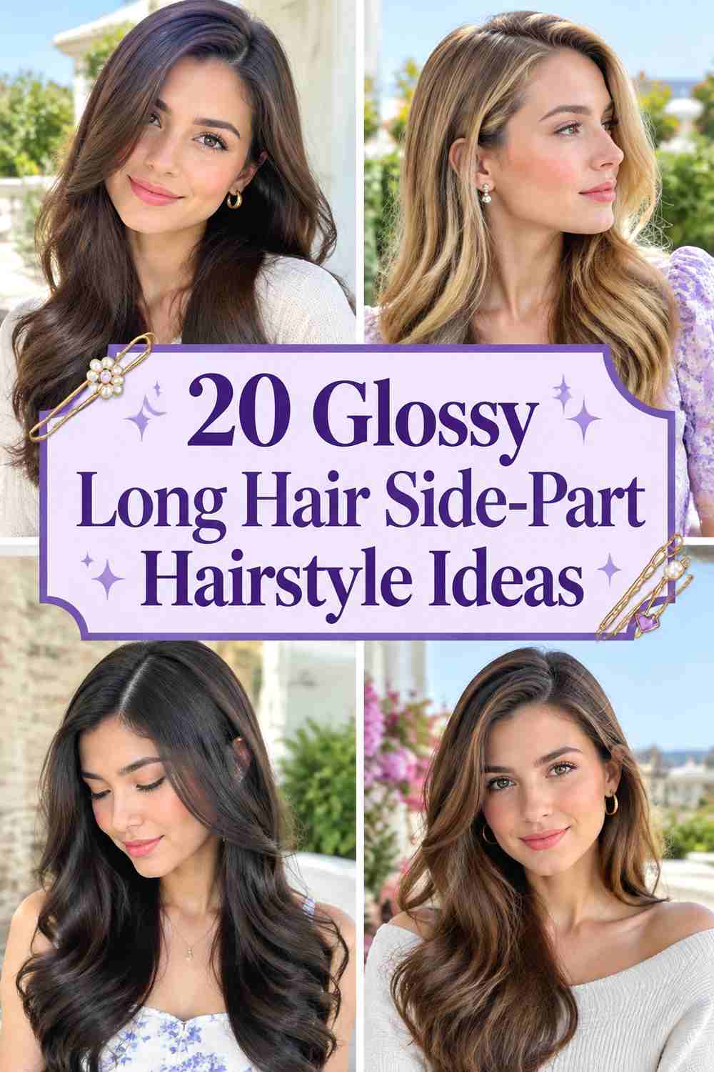 20 Glossy Long Hair Side-Part Hairstyle Ideas