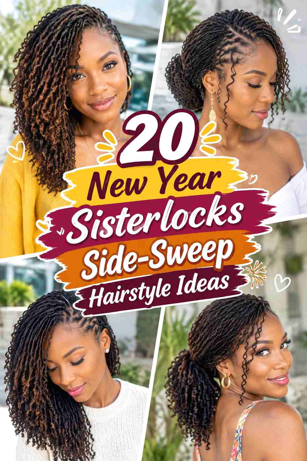 20 New Year Sisterlocks Side-Sweep Hairstyle Ideas