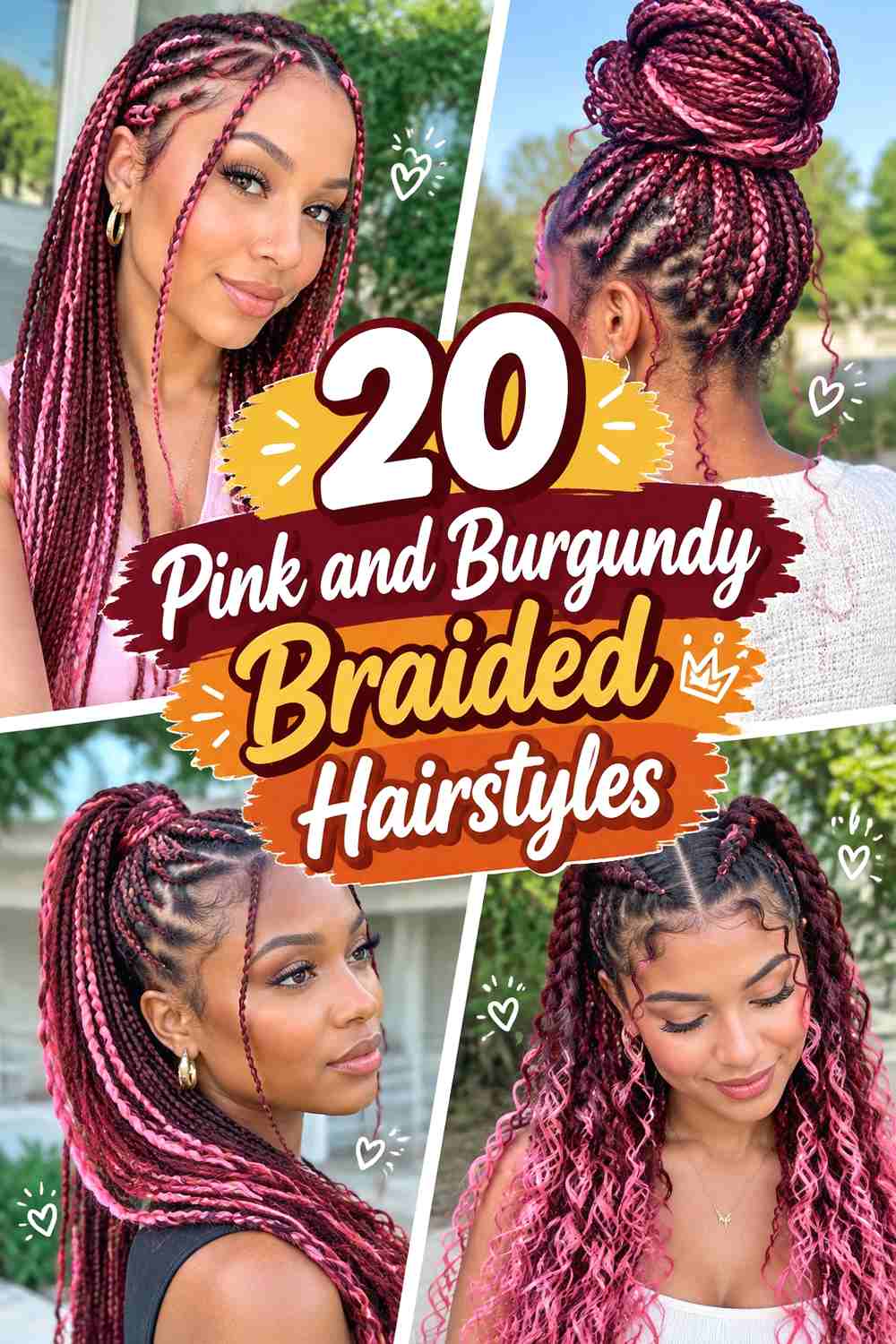 20 Pink and Burgundy Braided Hairstyles