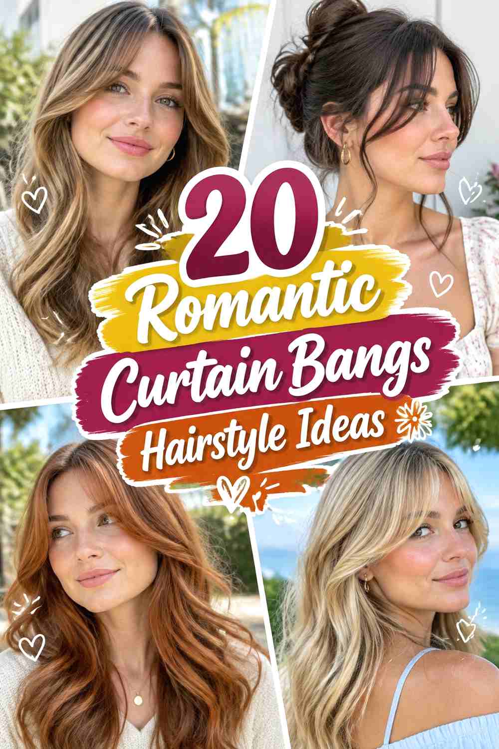 20 Romantic Curtain Bangs Hairstyle Ideas