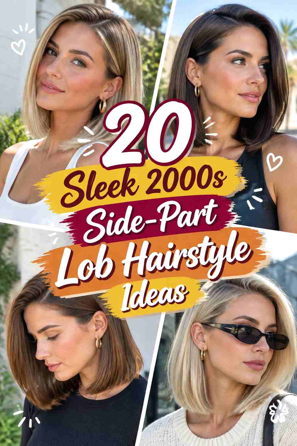 20 Sleek 2000s Side-Part Lob Hairstyle Ideas