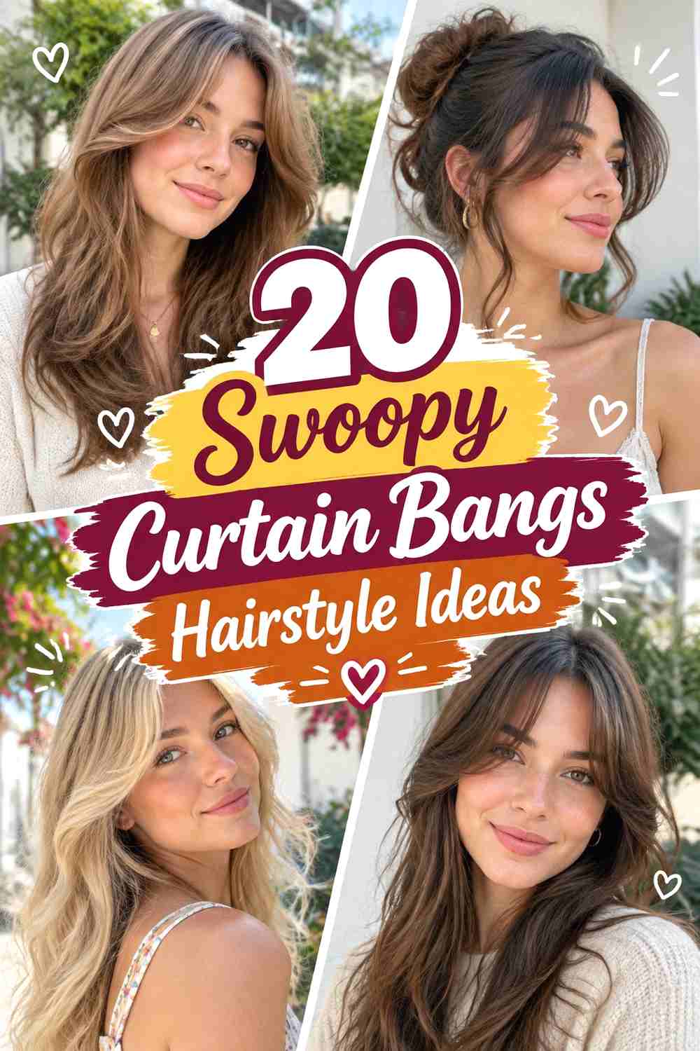 20 Swoopy Curtain Bangs Hairstyle Ideas