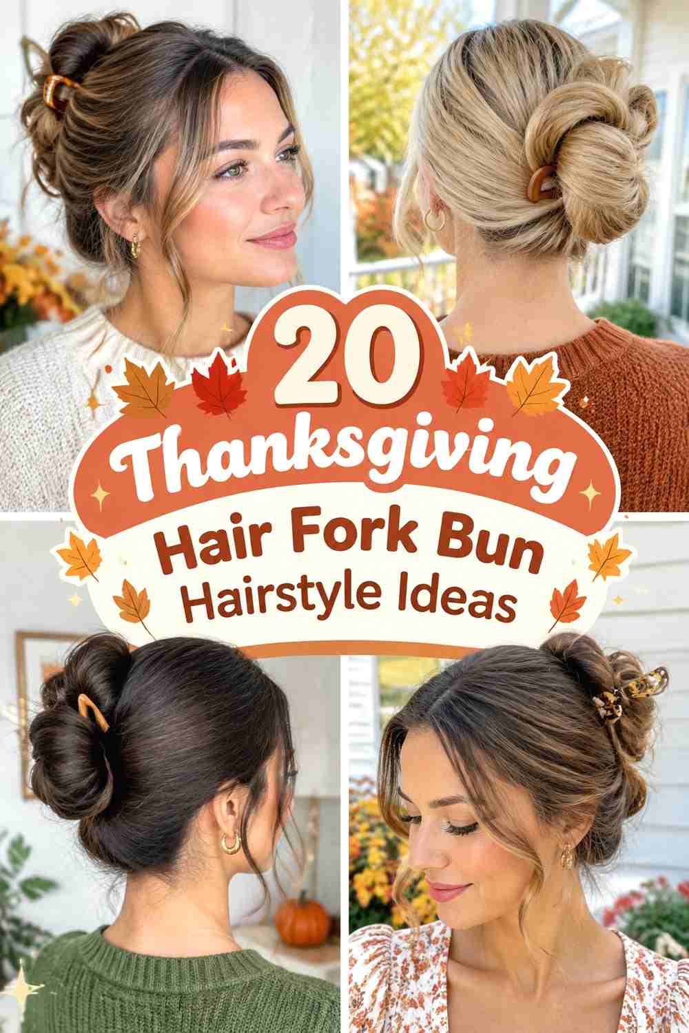 20 Thanksgiving Hair Fork Bun Hairstyle Ideas