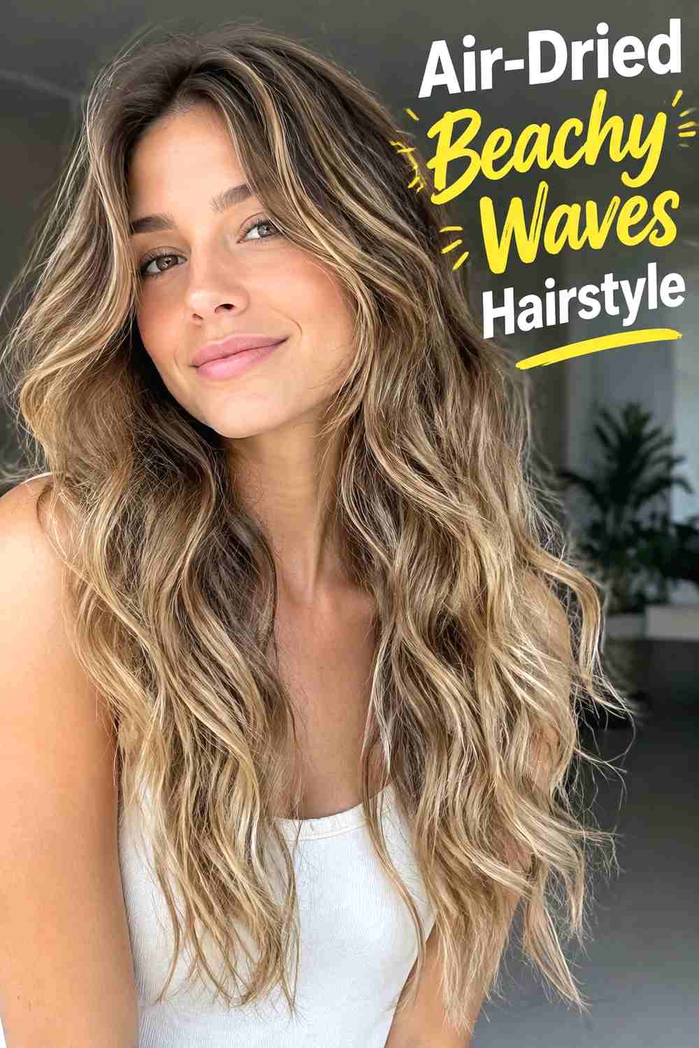 14. Air Dried Beachy Waves Hairstyle
