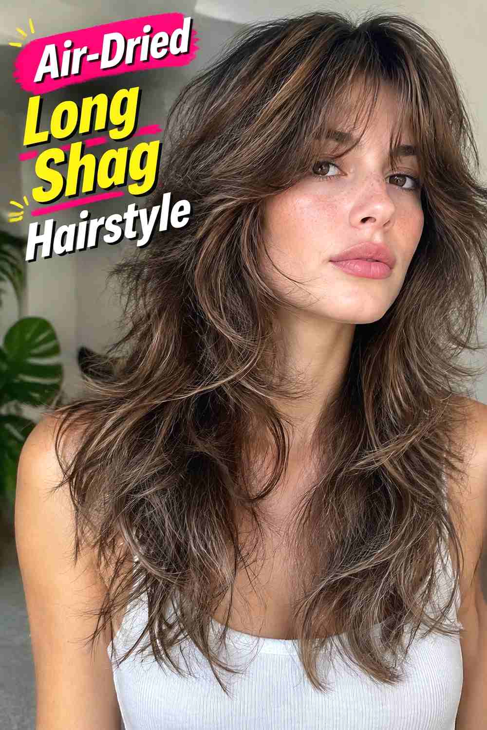 2. Air Dried Long Shag Hairstyle