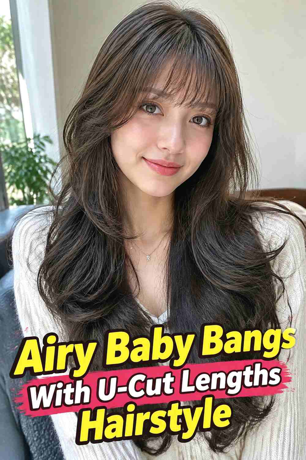 7. Airy Baby Bangs With U Cut Lengths Hairstyle