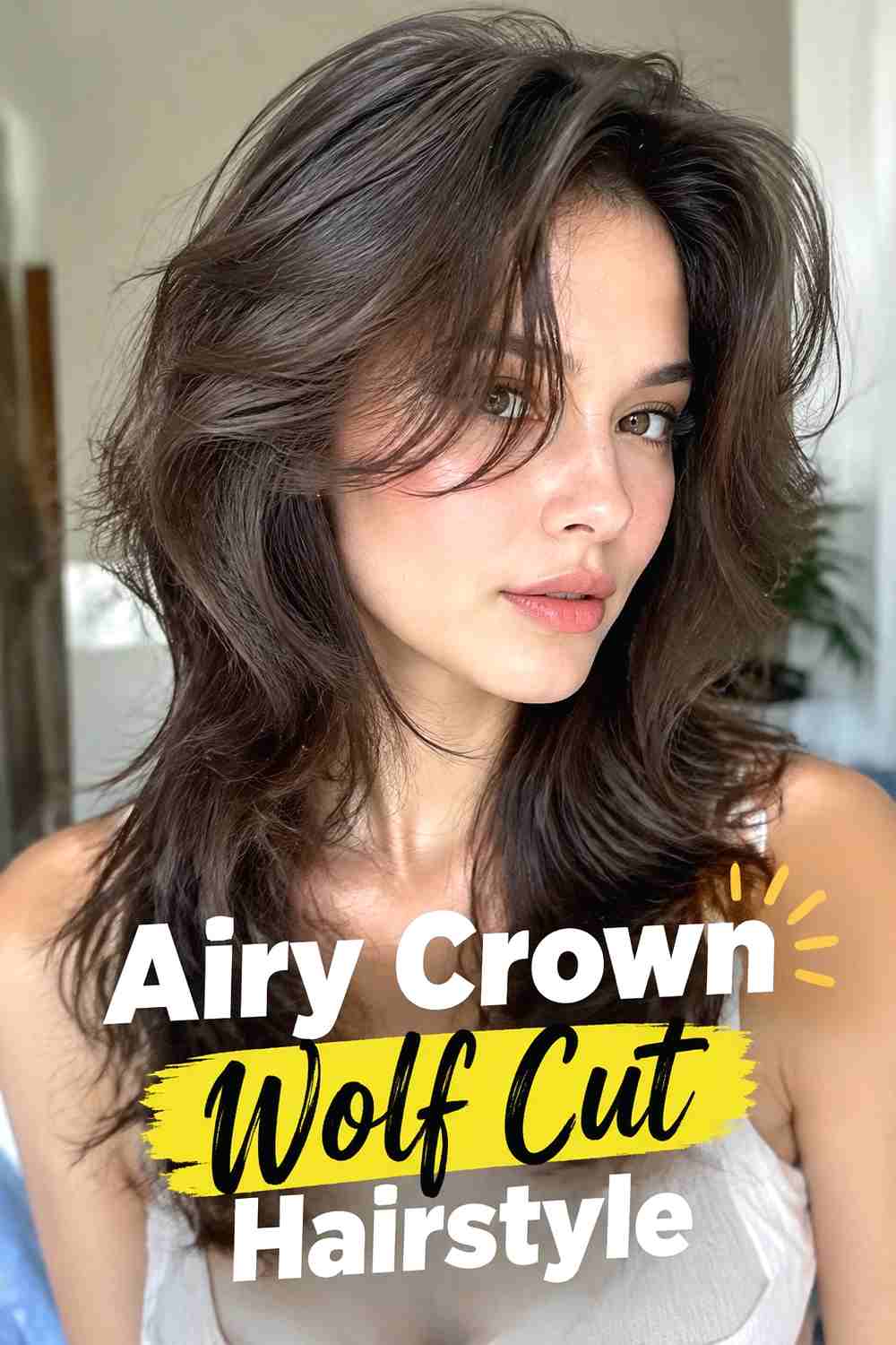10. Airy Crown Wolf Cut Hairstyle
