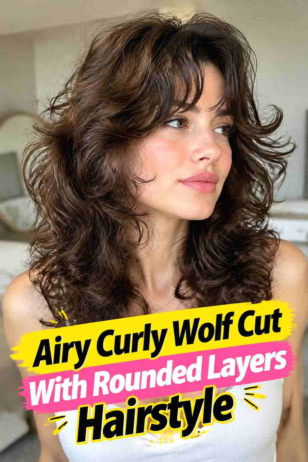 8. Airy Curly Wolf Cut With Rounded Layers Hairstyle