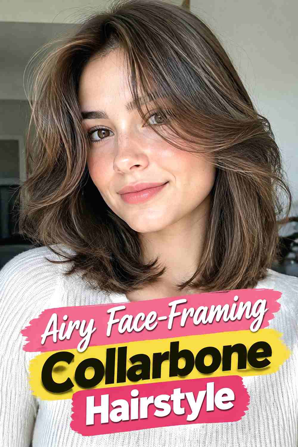 13. Airy Face Framing Collarbone Hairstyle