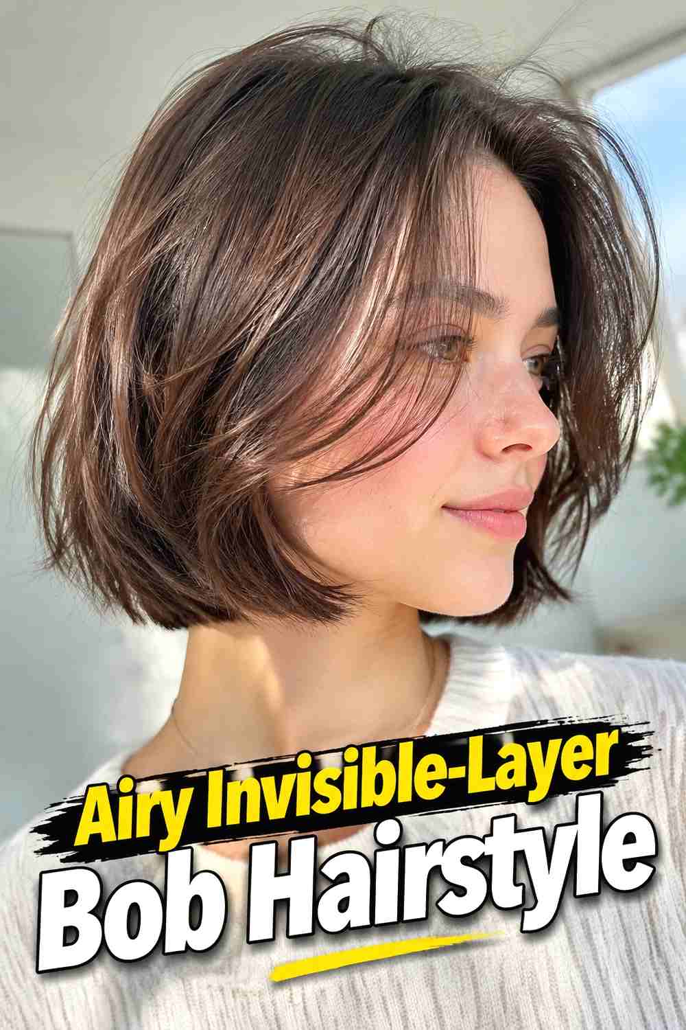 6. Airy Invisible Layer Bob Hairstyle