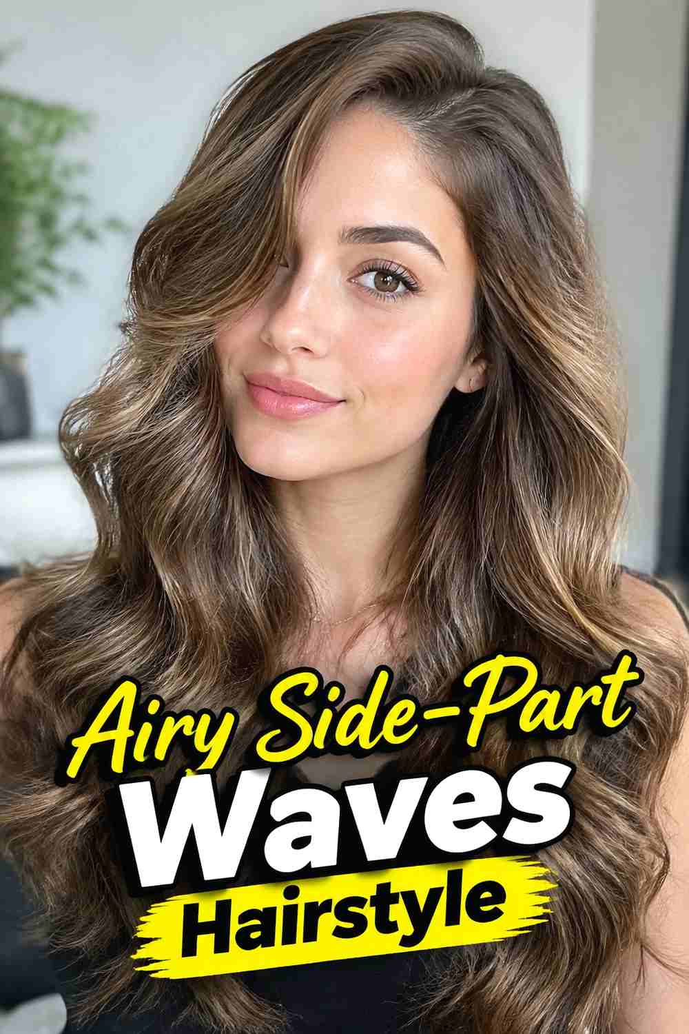 2. Airy Side Part Waves Hairstyle