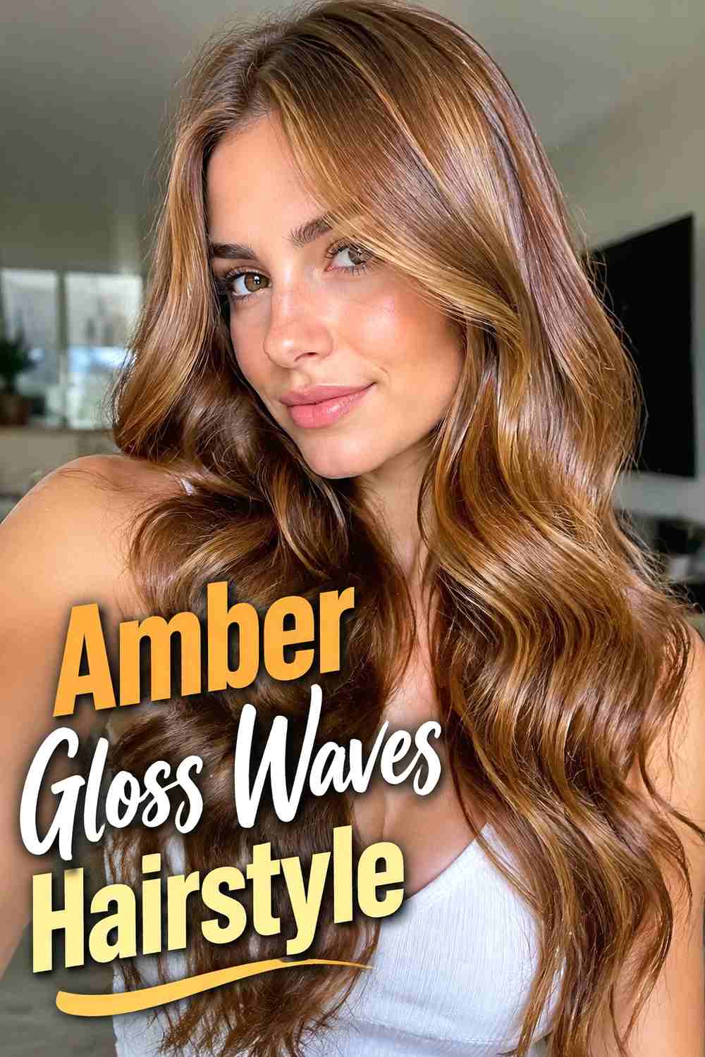 7. Amber Gloss Waves Hairstyle