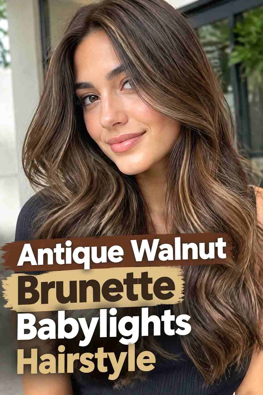 9. Antique Walnut Brunette Babylights Hairstyle