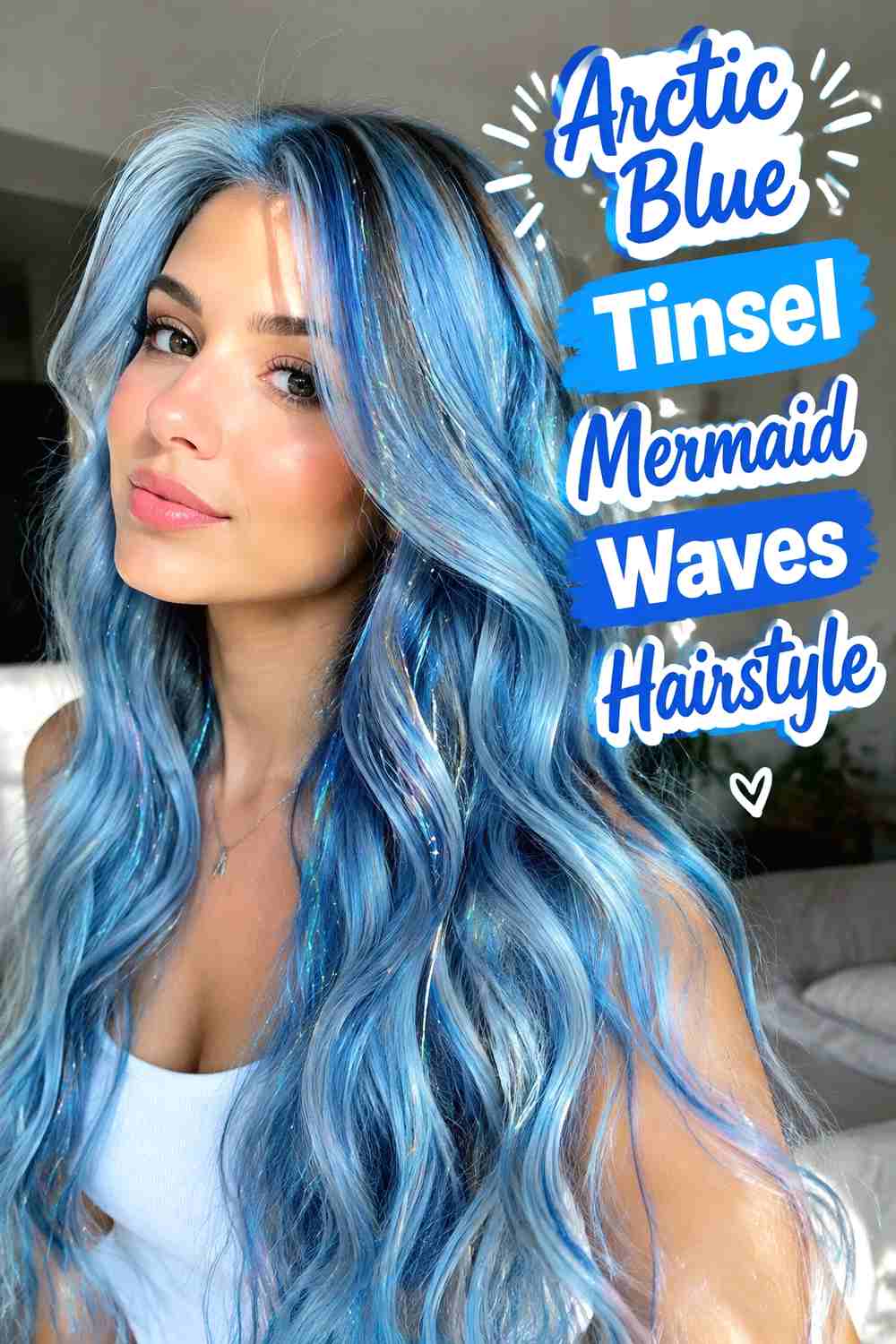 5. Arctic Blue Tinsel Mermaid Waves Hairstyle