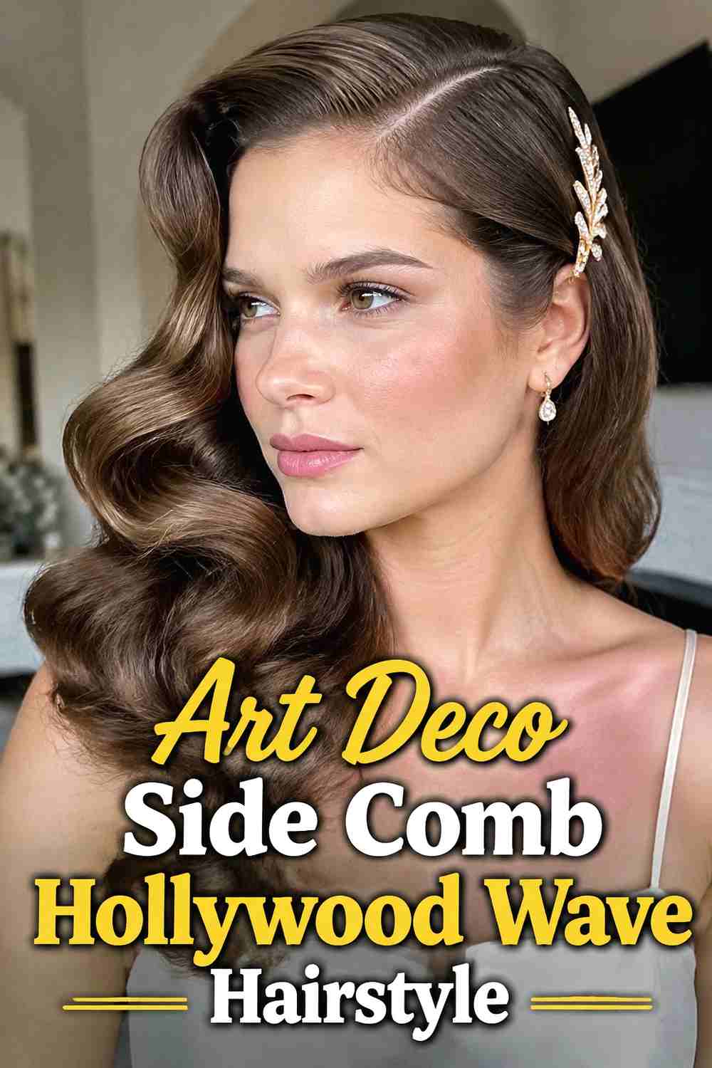 1. Art Deco Side Comb Hollywood Wave Hairstyle