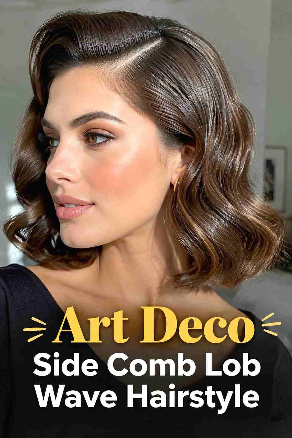 11. Art Deco Side Comb Lob Wave Hairstyle
