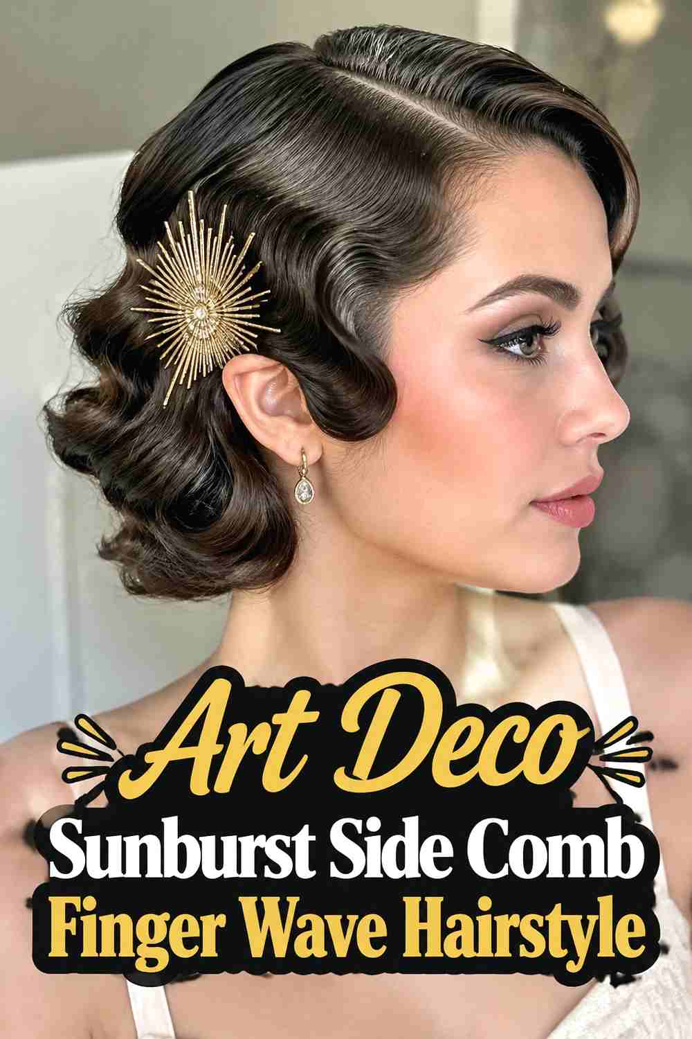 7. Art Deco Sunburst Side Comb Finger Wave Hairstyle