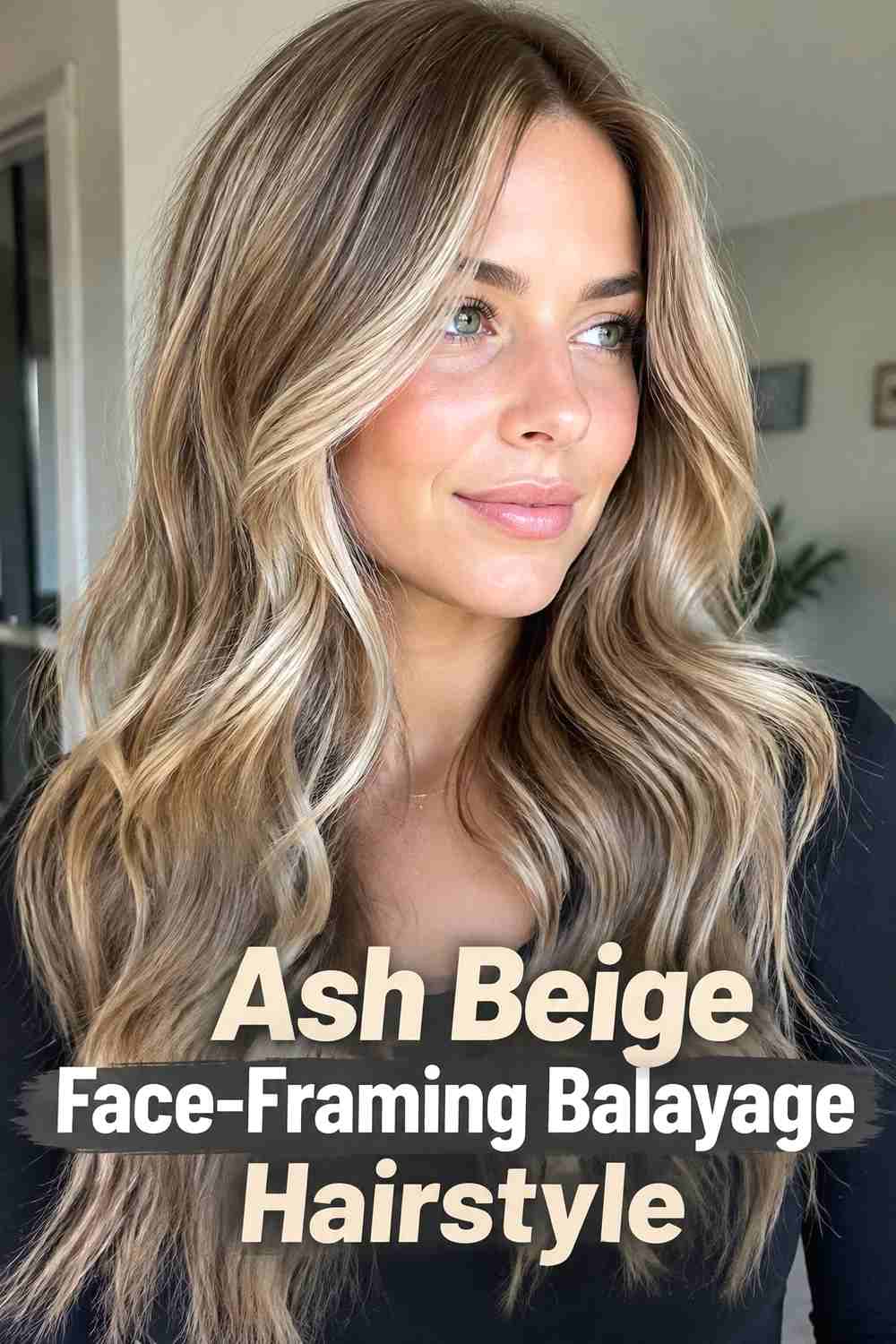 6. Ash Beige Face Framing Balayage Hairstyle