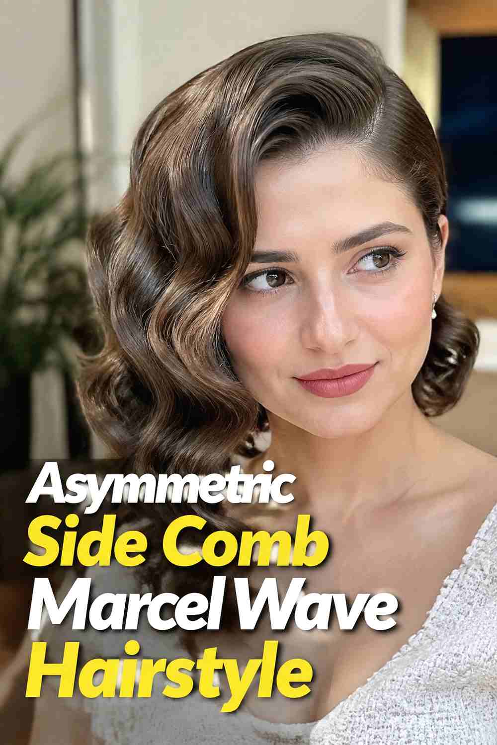 10. Asymmetric Side Comb Marcel Wave Hairstyle
