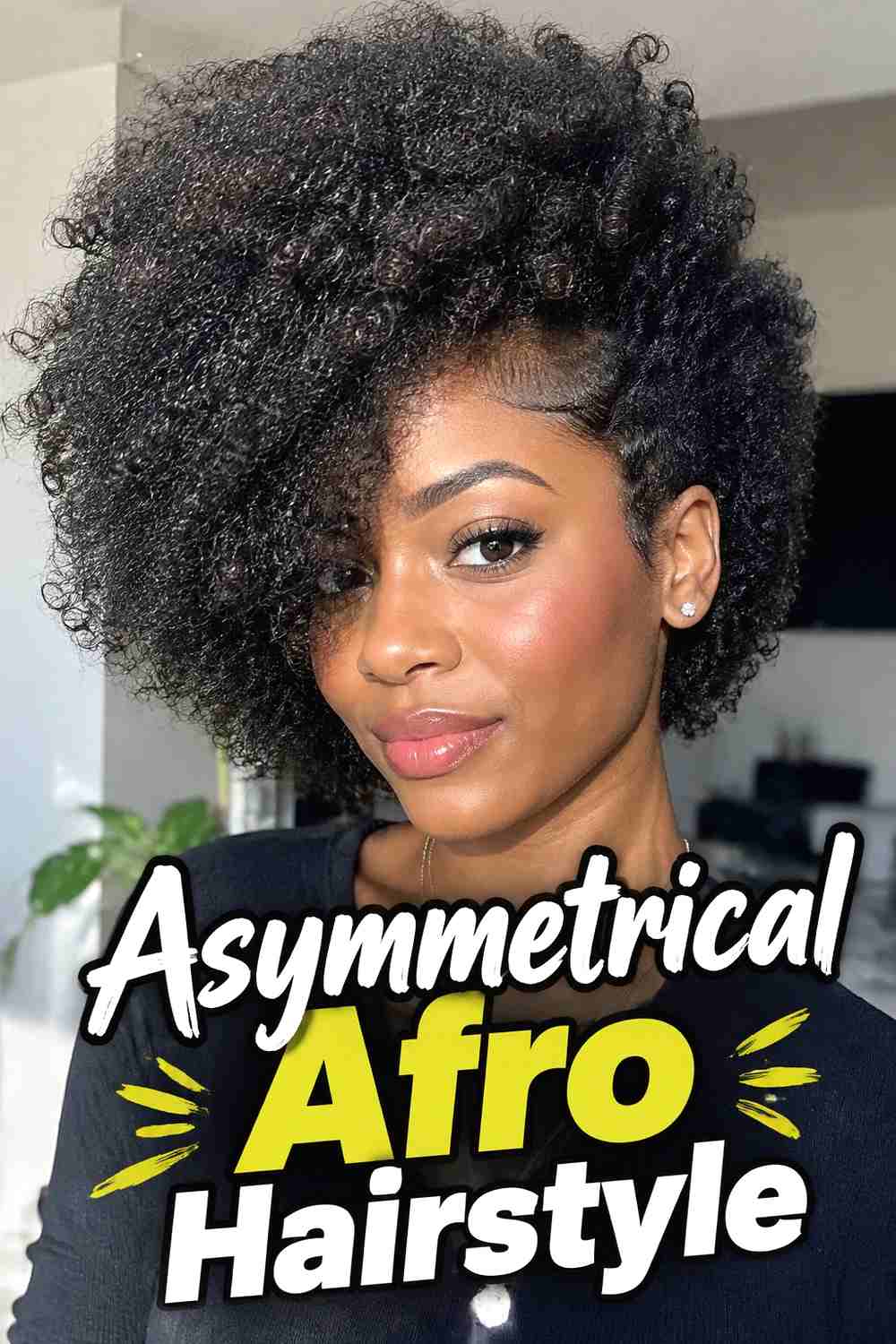 6. Asymmetrical Afro Hairstyle