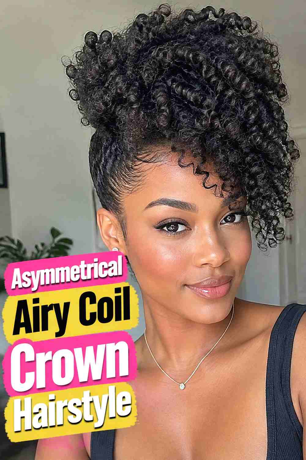 9. Asymmetrical Airy Coil Crown Hairstyle
