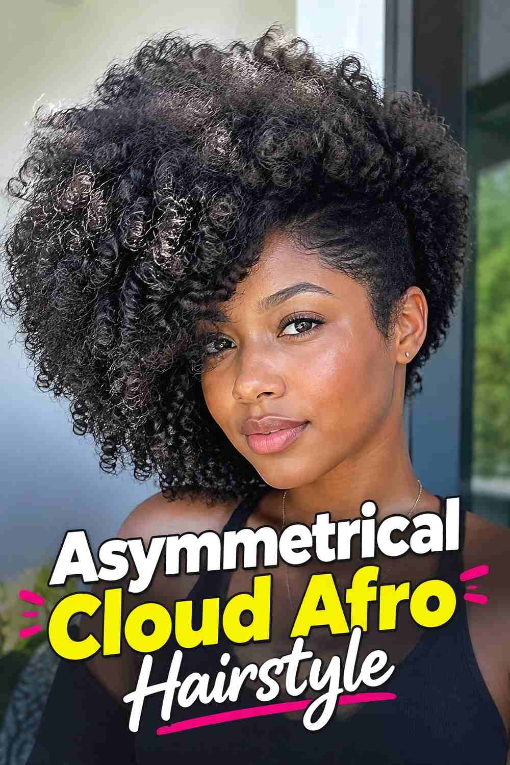 9. Asymmetrical Cloud Afro Hairstyle