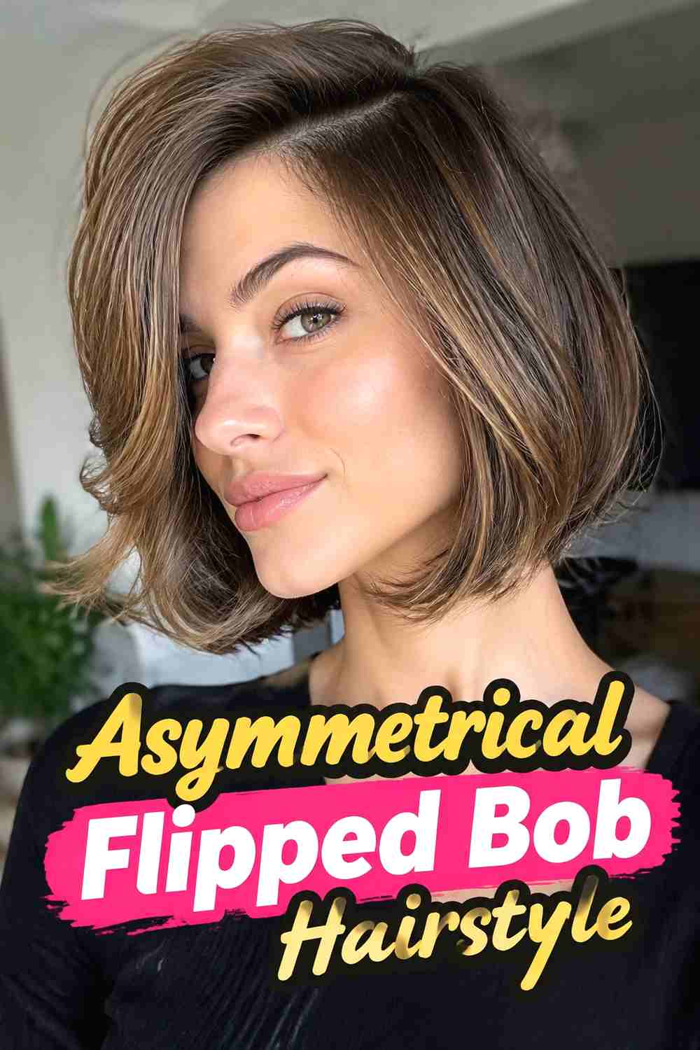 11. Asymmetrical Flipped Bob Hairstyle
