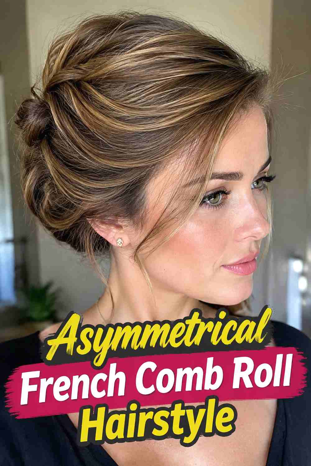 11. Asymmetrical French Comb Roll Hairstyle